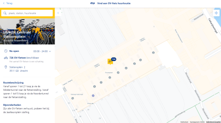 OV-fiets huurlocatie zoeken
